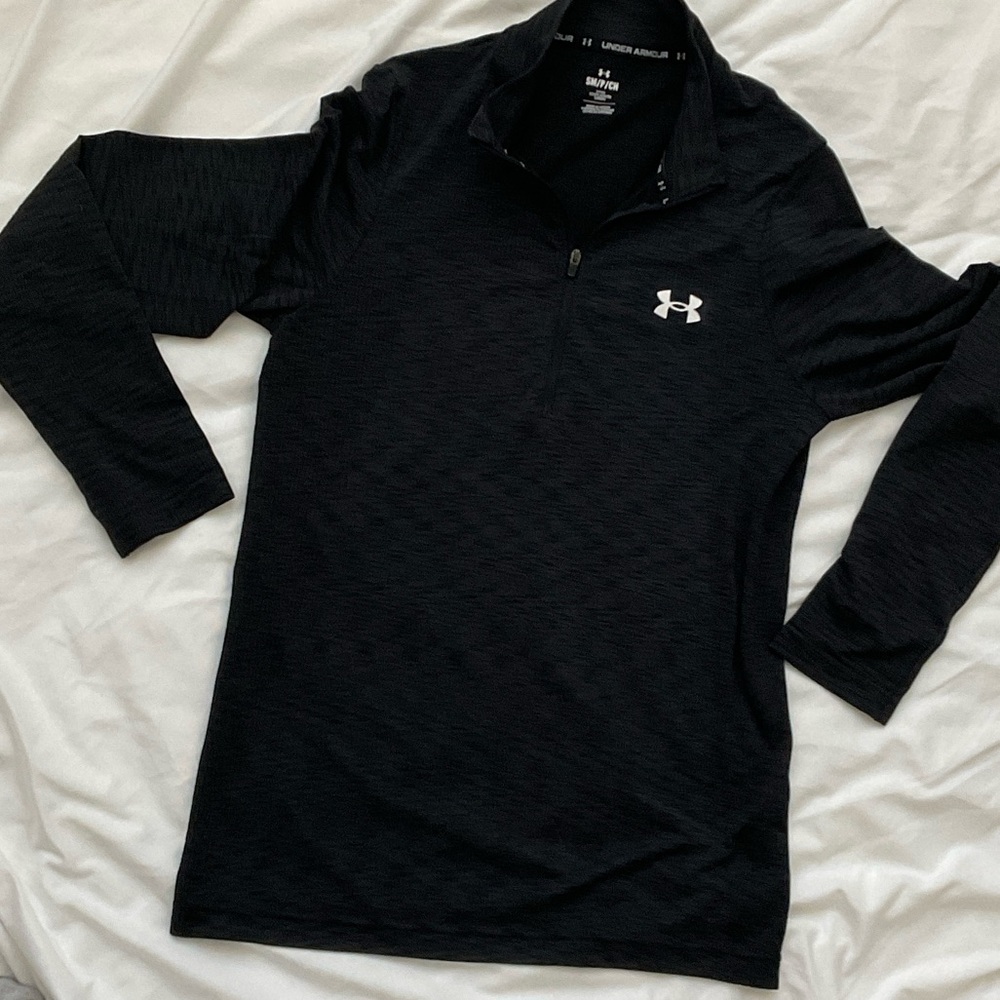 Under Armour Men's Black Quarter-Zip Long Sleeve Tee